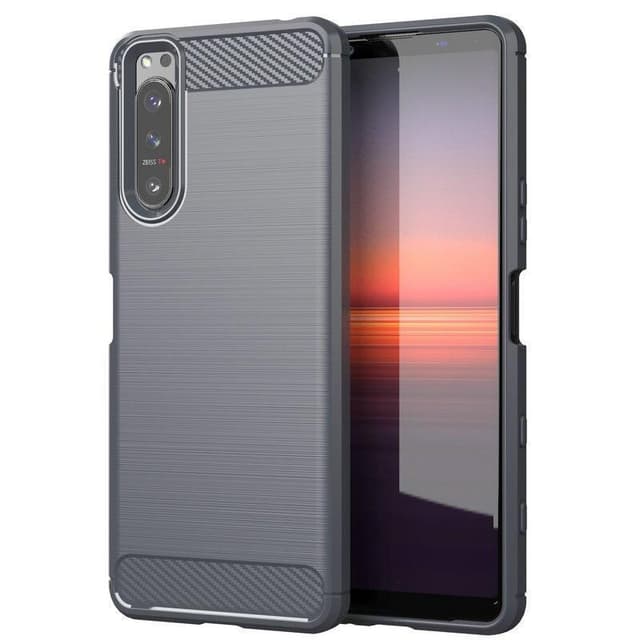 SKALO Sony Xperia 5 III Armor Carbon Stöttåligt TPU-skal - Grå