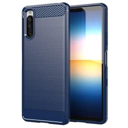 SKALO Sony Xperia 10 III Armor Carbon Stöttåligt TPU-skal - Blå