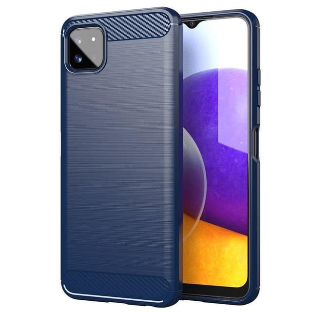 SKALO Samsung A22 5G Armor Carbon Stødsikker TPU-cover - Blå