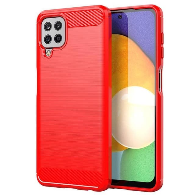 SKALO Samsung A22 4G Armor Carbon Stødsikker TPU-cover - Rød