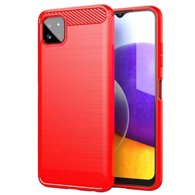 SKALO Samsung A22 5G Armor Carbon Stöttåligt TPU-skal - Röd