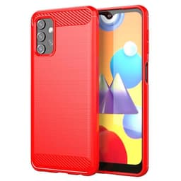 SKALO Samsung A32 5G Armor Carbon Stöttåligt TPU-skal - Röd