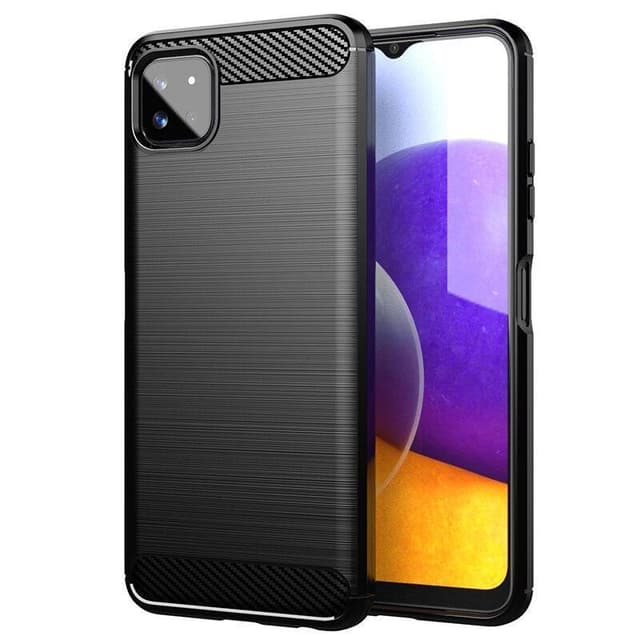 SKALO Samsung A22 5G Armor Carbon Stødsikker TPU-cover - Sort