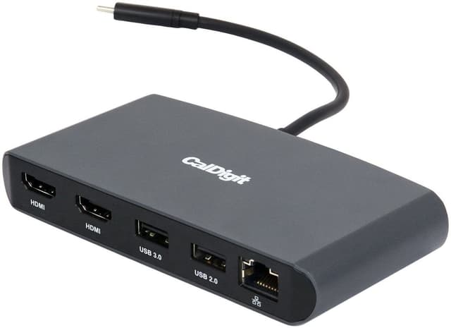 CalDigit Mini Dock Thunderbolt 3 dockningstation 2xHDMI 4K60Hz 1xRJ45 Gigabit 1xUSB3.0 5Gbps 1xUSB 2.0 480Mbps aluminium Dual HDMI