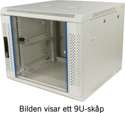 TOTEN System Z, 19 ”veggskap, 9U, 600x600, glassdør, hvit