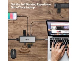Acer dockningsstation 7in1 typ C -dongel 1xHDMI, 3xUSB 3.0, 1xSD/TF