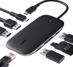 Aukey 8-port USB 3.0 Type-C Hub CB-C71 Sort
