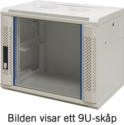 TOTEN, 19 "seinäkaappi, 6U, 600x450, lasiovi, valkoinen