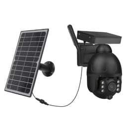 Overvåkningskamera med solcellepanel, svart