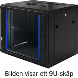 TOTEN, 19 "vægskab, 6U, 600x450, glasdør, sort