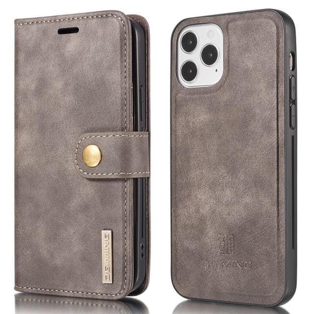 DG.MING iPhone 13 Pro Split Läder Plånboksfodral - Coffee