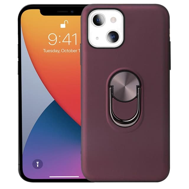 iPhone 13 Mini Hybrid skal med Finger Ring - Vin Röd