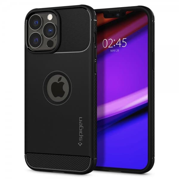 Spigen iPhone 13 Pro Max Deksel Rugged Armor Matte Black