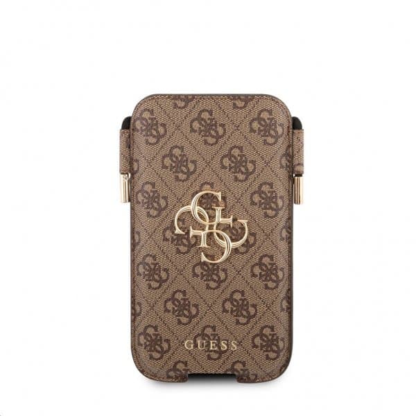 Guess Pouch Script Logo Small/Medium Brun - Elkjøp