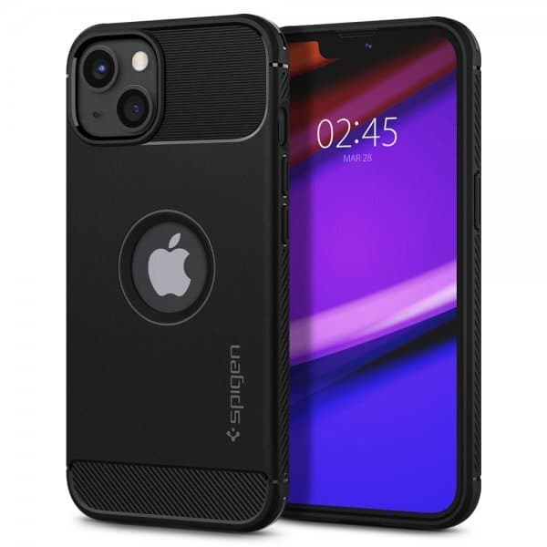Spigen iPhone 13 Skal Rugged Armor Matte Black