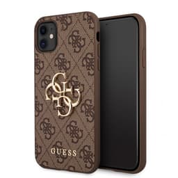 Guess iPhone 11 Skal Metal Logo Brun