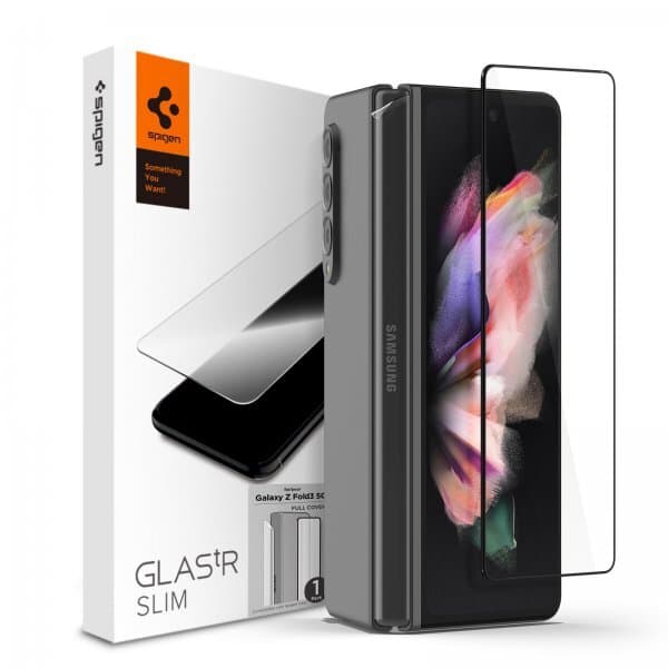 Spigen Samsung Galaxy Z Fold3 Skärmskydd GLAS.tR FC + Hinge Film