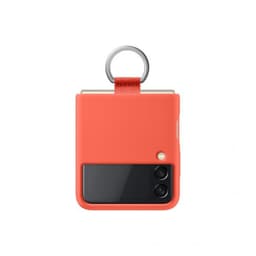 Samsung Z Flip3 silikonfodral med ring (korall)