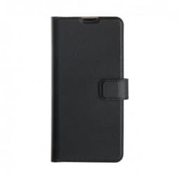 XQISIT Samsung Galaxy A22 5G Kotelo Slim Wallet Selection Musta