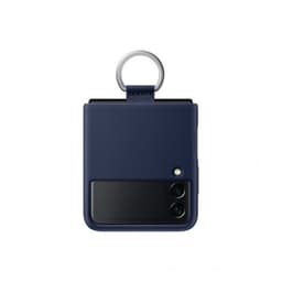 Samsung Z Flip3 silikonfodral med ring (marinblått)