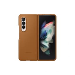 Samsung Z Fold3 läderfodral (kamel)