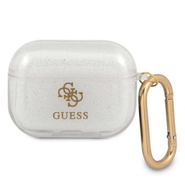 Guess AirPods Pro Cover Glitter Case Transparent