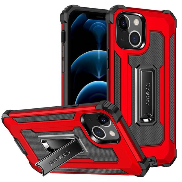 Jazz Iskunkestäva kuori 2i1 Apple iPhone 13 mini  - punainen
