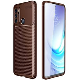 Carbon silikoni kuori Mororola Moto G60S  - ruskea