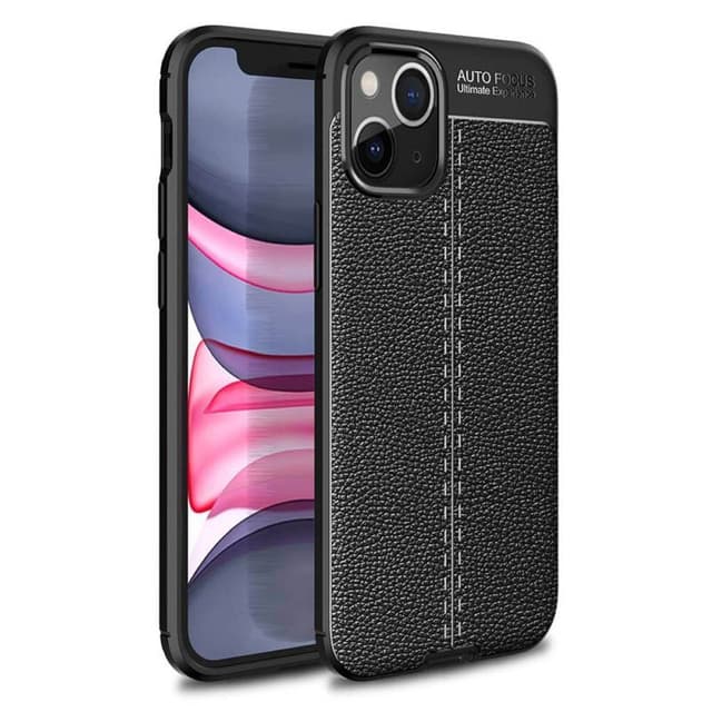 Lædermønstret TPU Cover Apple iPhone 13  - sort