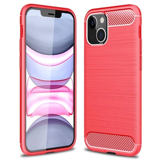 Børstet silikone cover Apple iPhone 13 mini  - rød