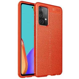 Nahkakuvioitu TPU kuori Samsung Galaxy A52s 5G  - punainen