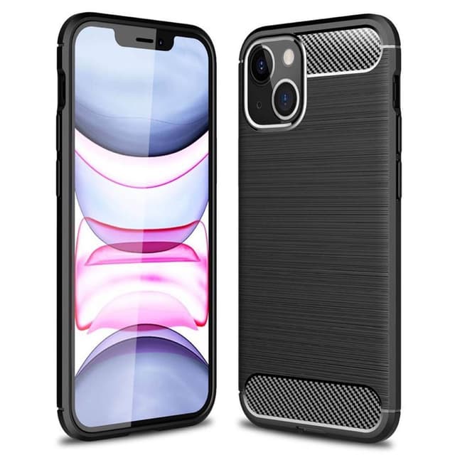 Harjattu TPU kuori Apple iPhone 13 mini  - musta