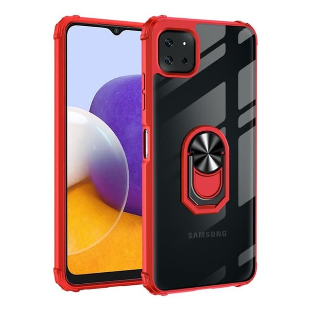 Clear Ring Case Samsung Galaxy A22 5G  - Röd