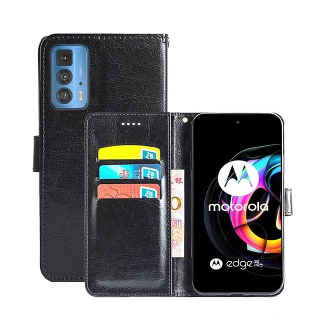 Lommebokdeksel 3-kort Motorola Edge 20 Pro  - Svart