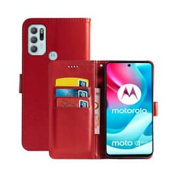 Lommebokdeksel 3-kort Motorola Moto G60S  - RØD