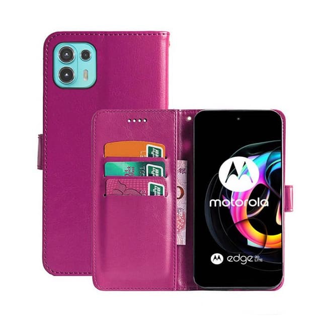 Mobilplånbok 3-kort Motorola Edge 20 Lite  - Rosa
