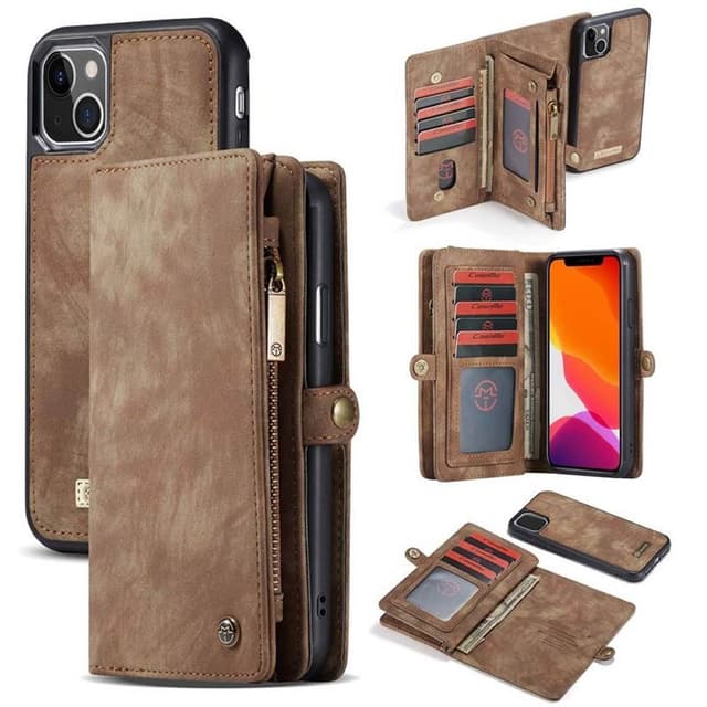 CaseMe Lompakkokotelo 11-kortti Apple iPhone 13  - ruskea
