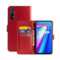 Lompakkokotelo 3-kortti Realme 7 4G  - punainen