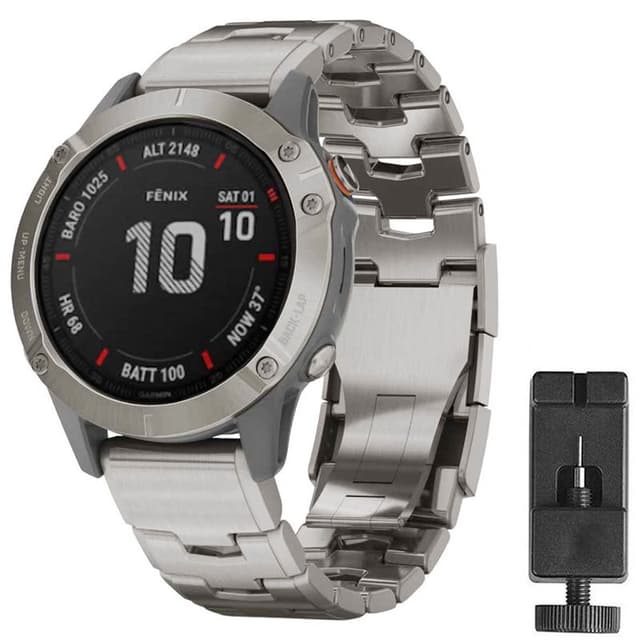 Armbånd titan Garmin Fenix 6X Pro Pro - Sølv