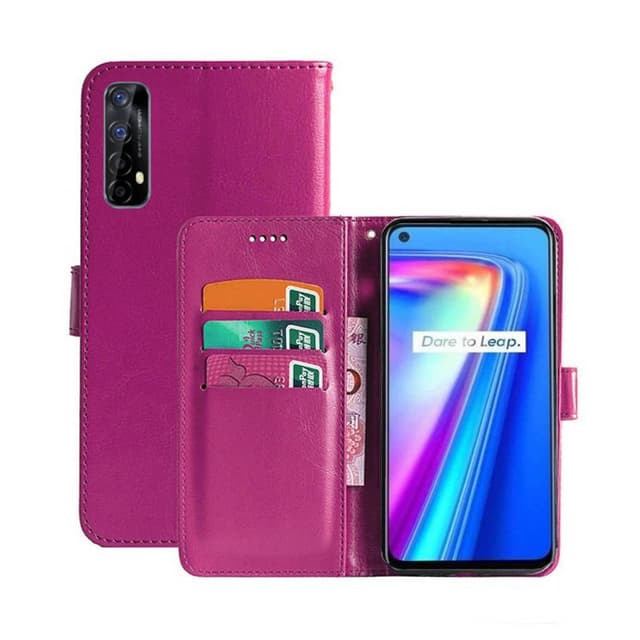 Lompakkokotelo 3-kortti Realme 7 4G  - pinkki
