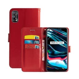 Mobilplånbok 3-kort Realme 7 Pro 4G  - Röd