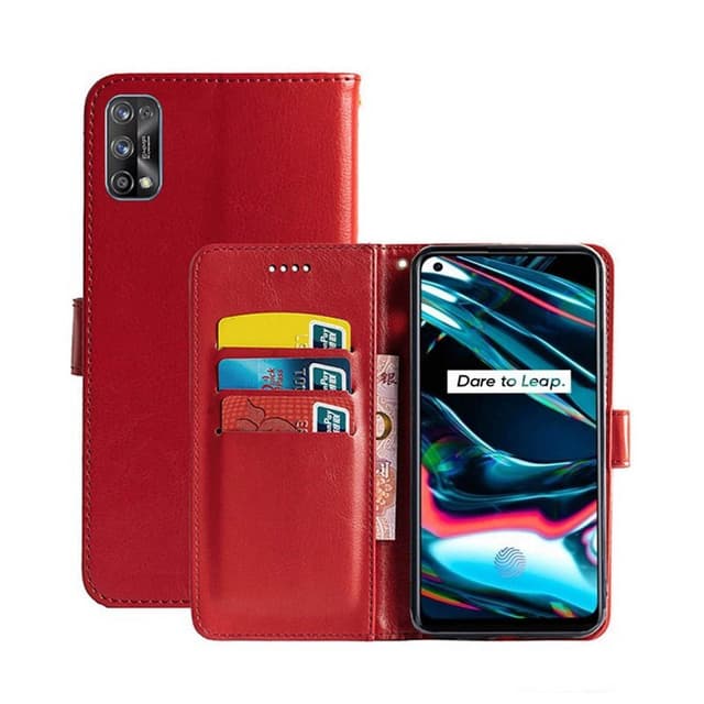 Mobilplånbok 3-kort Realme 7 Pro 4G  - Röd