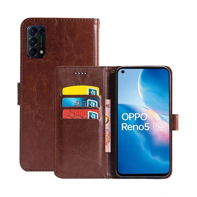 Mobilplånbok 3-kort Oppo Reno5 5G  - Brun