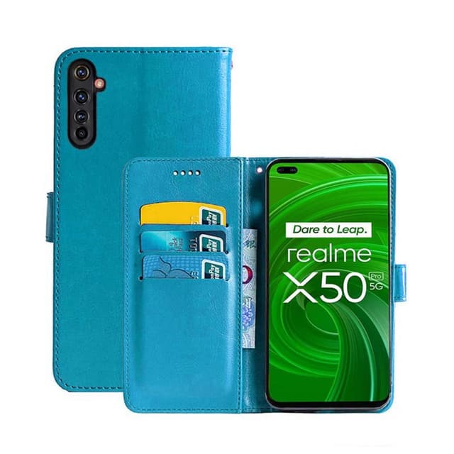 Lompakkokotelo 3-kortti Realme X50 Pro 5G  - Vaaleansininen