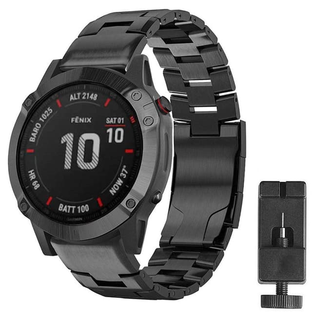 Armbånd titanium Garmin Fenix 6X Pro - Sort