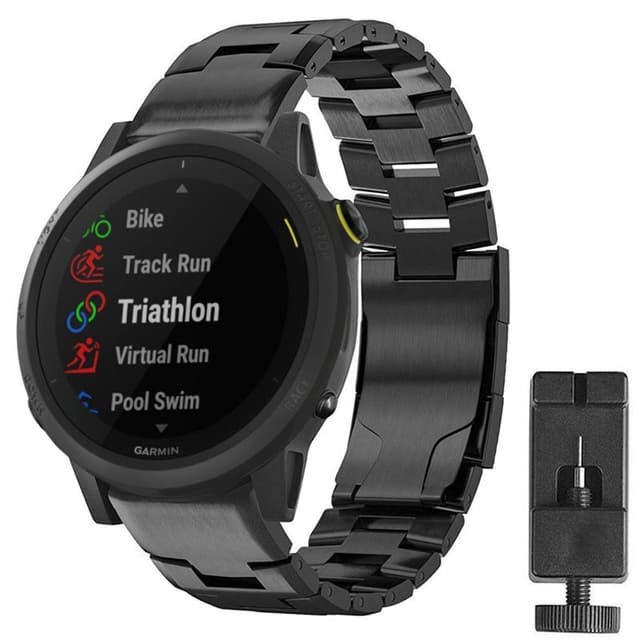 Armbånd titanium Garmin Forerunner 745 - Sort