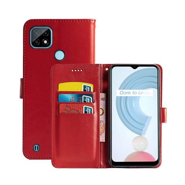 Wallet Cover 3-kort Realme C21  - rød