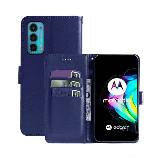 Lommebokdeksel 3-kort Motorola Edge 20  - Mørke blå