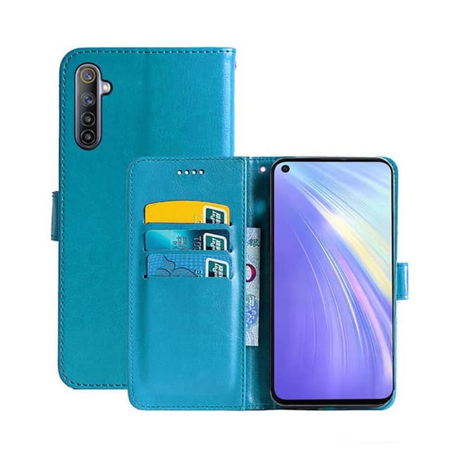 Wallet Cover 3-kort Realme 6  - Lyseblå