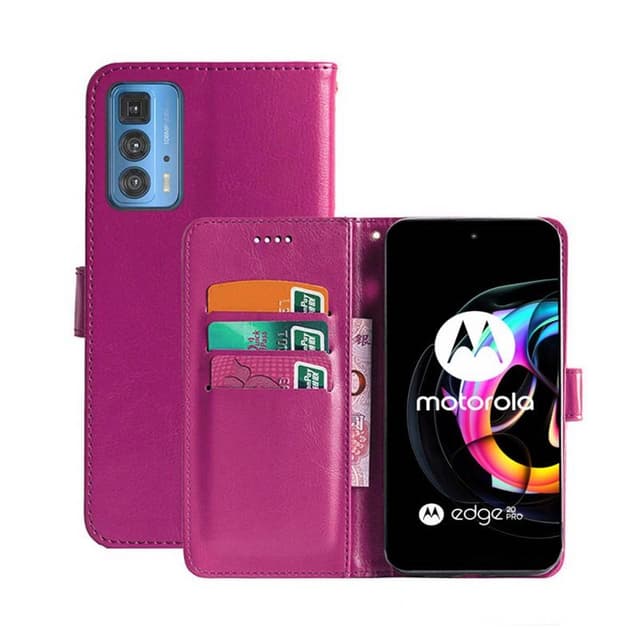 Lompakkokotelo 3-kortti Motorola Edge 20 Pro  - pinkki